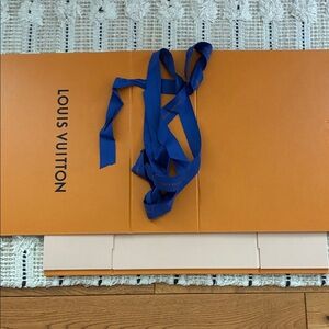 2- NWT never used Louis Vuitton Signature Orange Box with Blue Ribbon